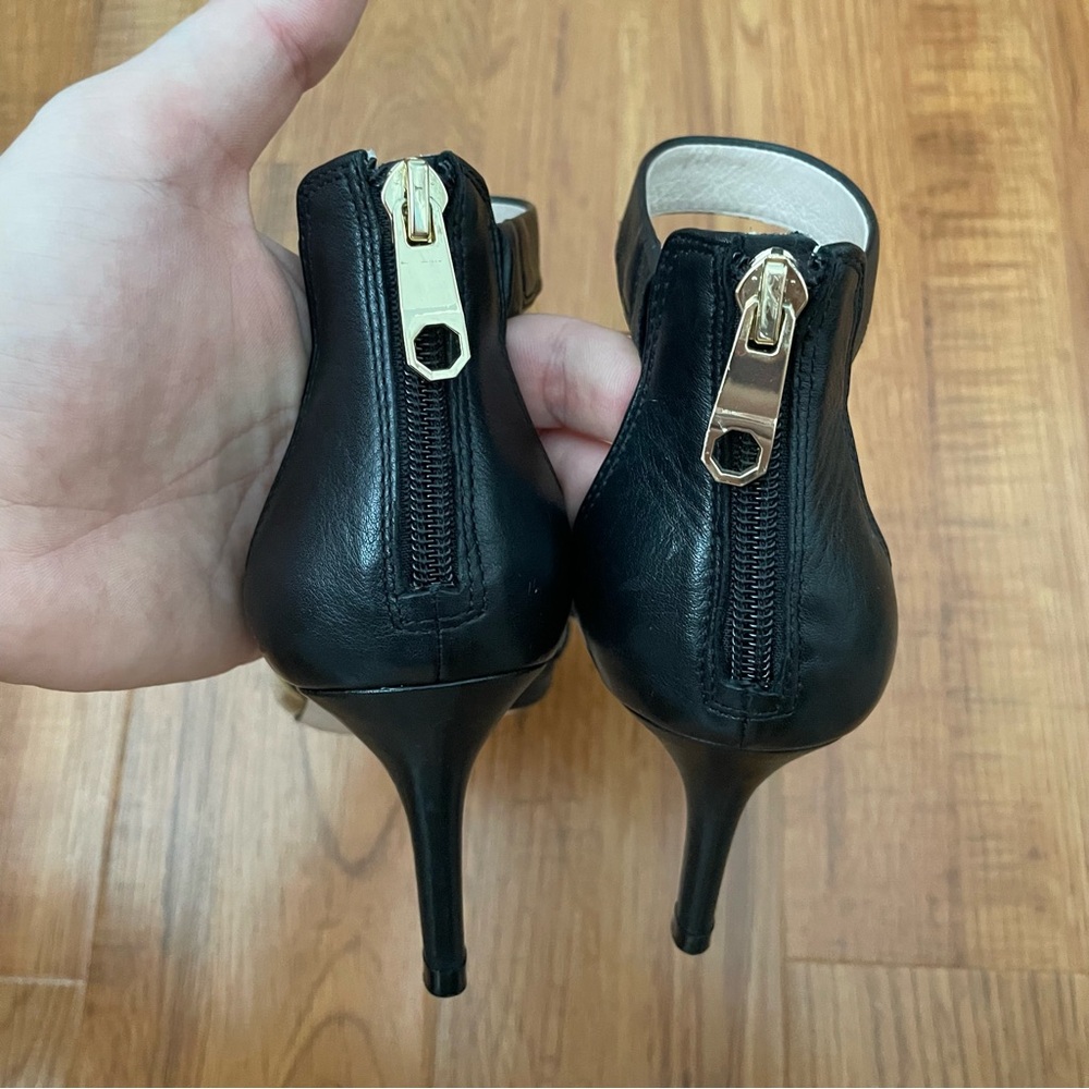 Louise et Cie Black Leather Open‎ Toe Strap high Heel Sandals, size 7.5 - Picture 4 of 6